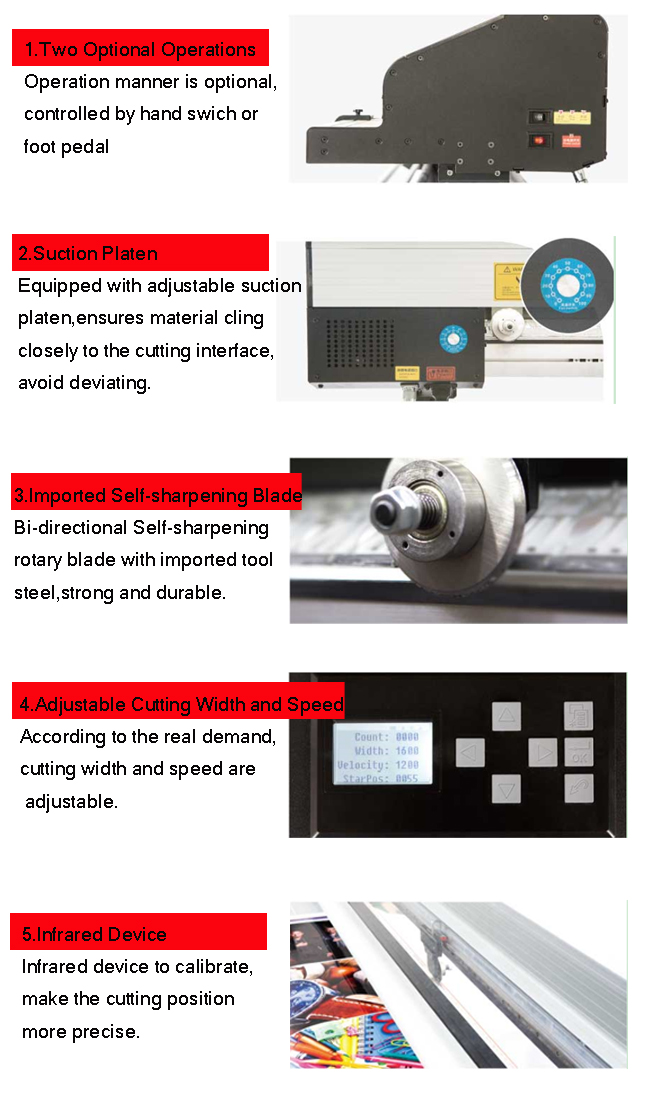 New Electric Rotary Paper Trimmer Semi-Auto Advertising Materials Cutter for Paper, PVC, PP