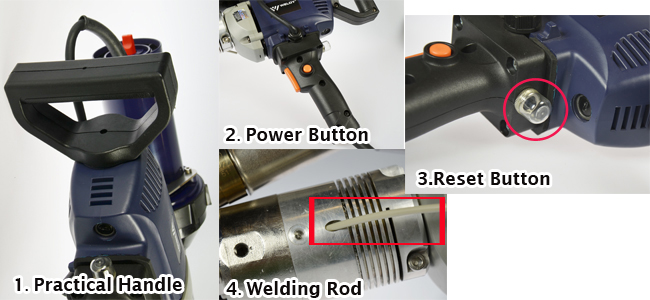 AC220V Handheld Plastic Extrusion Welding Machine Extruder Welder Gun Booster EX2